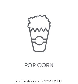 Pop corn linear icon. Modern outline Pop corn logo concept on white background from Circus collection. Suitable for use on web apps, mobile apps and print media.