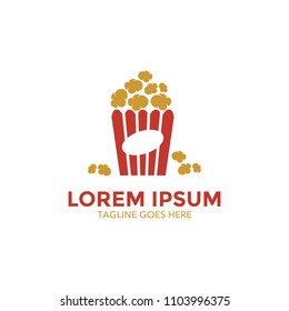 pop corn logo vector illustration design