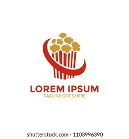 pop corn logo vector illustration design