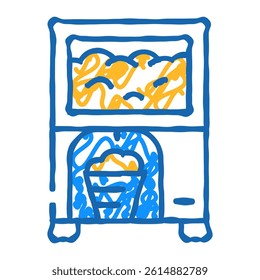 pop corn machine doodle icon sketch vector. pop corn machine sign. isolated symbol illustration