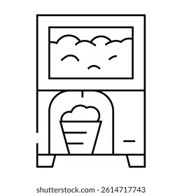 pop corn machine line icon vector. pop corn machine sign. isolated contour symbol black illustration