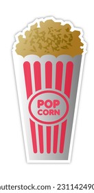 pop corn on box vector illustration background design