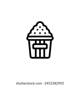 pop corn outline icon and illustration