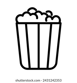 pop corn outline vector icon isolated on white background. pop corn line icon for web, mobile and ui design.