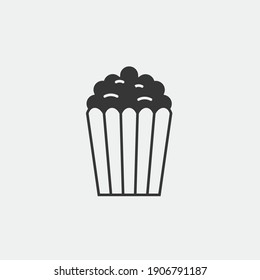pop corn pack vector icon movie snack cinema