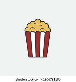 pop corn pack vector icon movie snack cinema