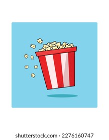 pop corn popcorn icon. flat illustration of cinema bucket vector icons for web design