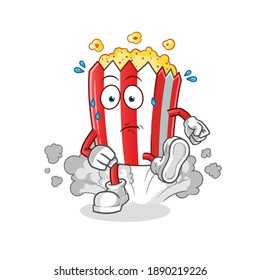 ilustración en ejecución de maíz pop. vector de caracteres