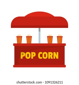 Pop corn selling icon. Flat illustration of pop corn selling vector icon for web.