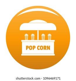 Pop corn selling icon. Simple illustration of pop corn selling vector icon for any design orange