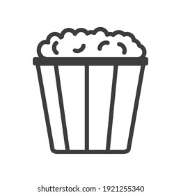 Pop Corn Simple food icon in trendy line style isolated on white background for web apps and mobile concept. Vector Illustration. EPS10