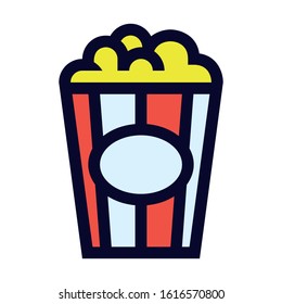Pop Corn. Simple Vector Color Icon.