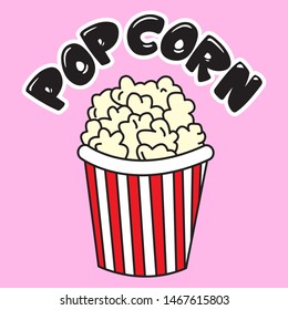 POP CORN. SLOGAN PRINT VECTOR