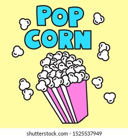 POP CORN, SLOGAN PRINT VECTOR
