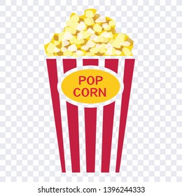 pop corn snack icon, fast food box vector isolated