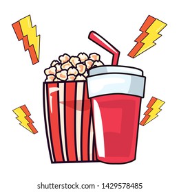 pop corn soda pop art background