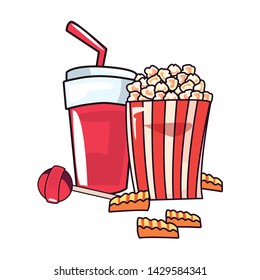 pop corn soda pop art background