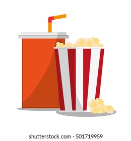 Pop corn and soda of carnival design