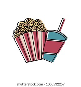 pop corn and soda cinema icon