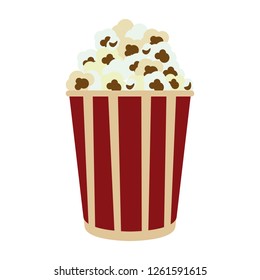 Pop corn in striped bucket