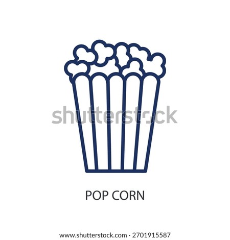 Pop corn thin line icons. Original vector illustration.