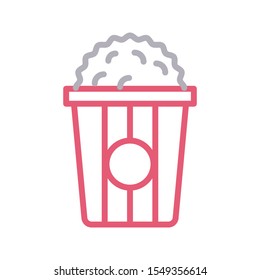 pop corn vector colour line icon
