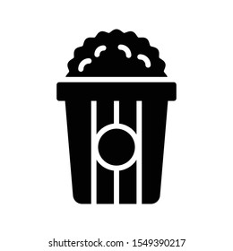 pop corn vector glyph colour icon