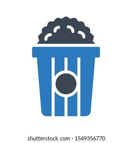 pop corn vector glyph icon