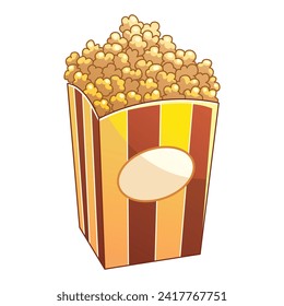 Pop Corns Western Food Vector Cartoon Illustration