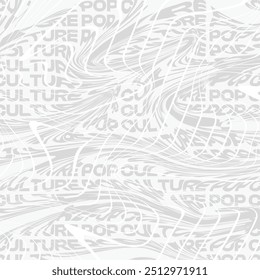 Pop Culture Abstract Grey Liquidify Typography Background with Fluid lines 