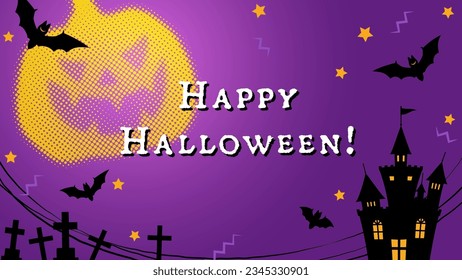 Pop and cute banner template for Halloween