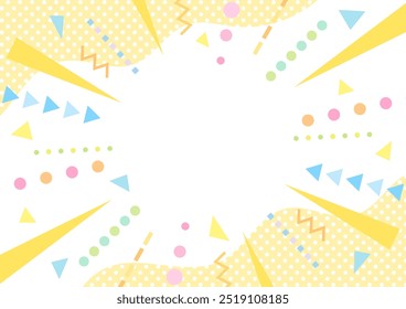 Pop and cute geometric pattern concentrated line background, vector illustration