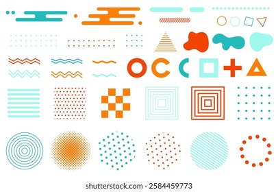 Pop and cute geometric pattern set (colorful)