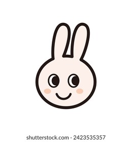 Pop and cute illustration of a rabbit's face