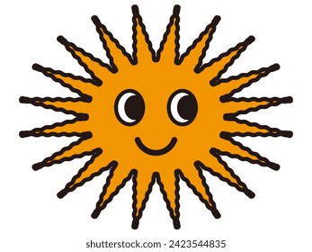 Pop and cute illustration of the sun