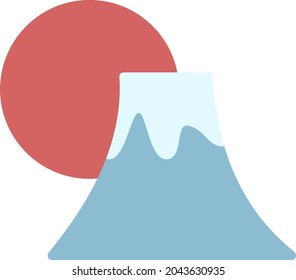 Pop and cute illustrations of Mt. Fuji in Japan