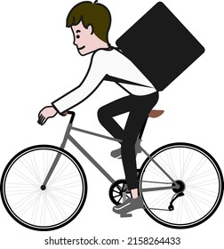 Pop and cute line drawing vector illustration of a cyclist