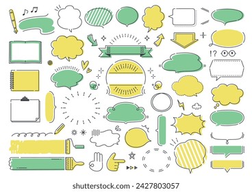 Pop and cute speech bubble set