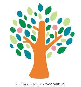 Pop and cute tree illustrations - materials suitable for children's and environmental designs