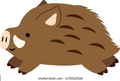 Pop Cute wild boar illustration