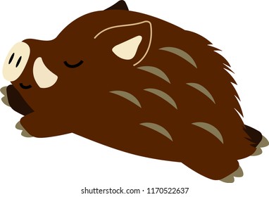 Pop Cute wild boar illustration