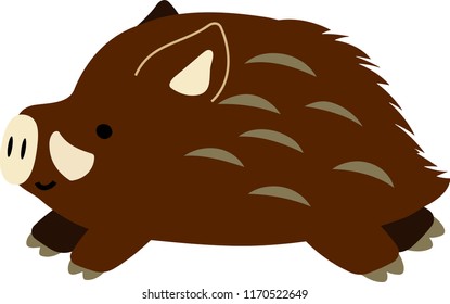Pop Cute wild boar illustration