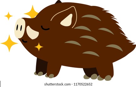 Pop Cute wild boar illustration