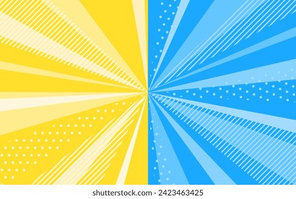 Pop and cute yellow and light blue radial lines