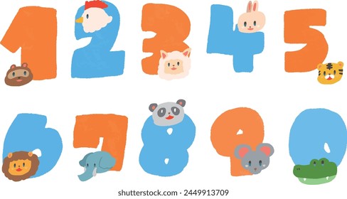 Pop Deformed Animal Figures Icon Illustration Set 4