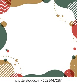 Pop design background frame, simple pattern, Christmas colors, square size