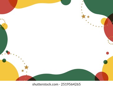 Quadros de fundo de design pop, objetos curvos e circulares, cores de Natal