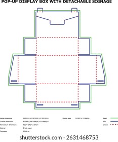 Pop-up modelo caixa de exibição destacável sinalização die cut design