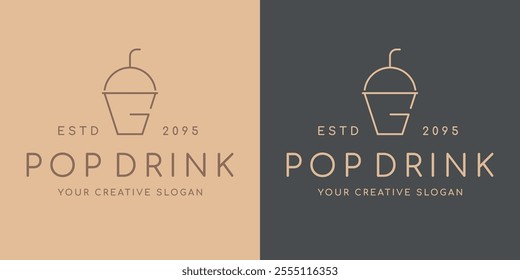 Pop drink logo. This logo is suitable for cafe, restaurant, coffee shop, tea shop and beverage shop business.