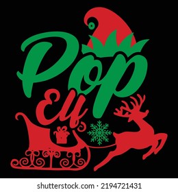 Pop Elf Typography Vintage Style Design Template Vector File